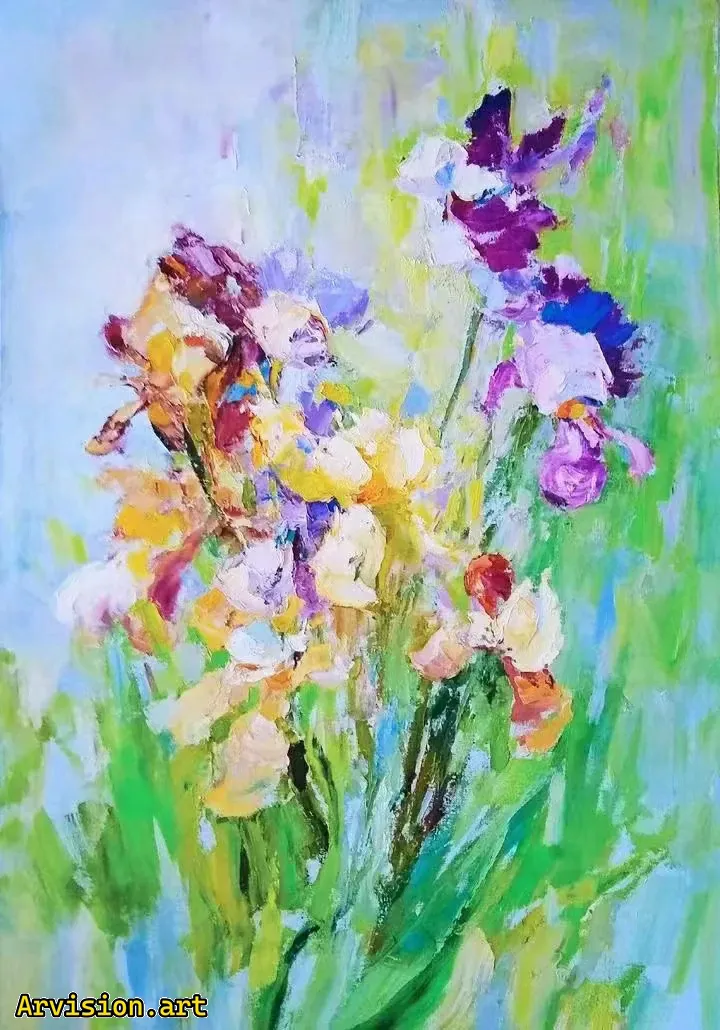 Ван Линь рисует цветы