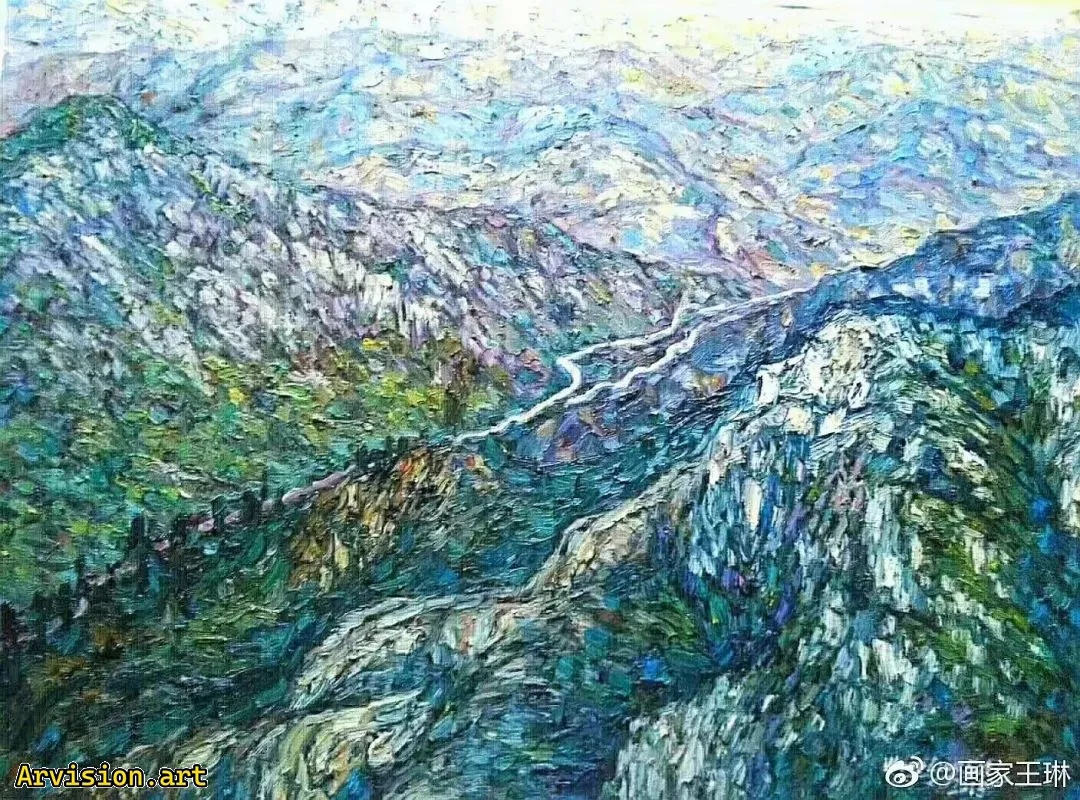 Ван Линь нарисовал возвышающуюся гору Даби