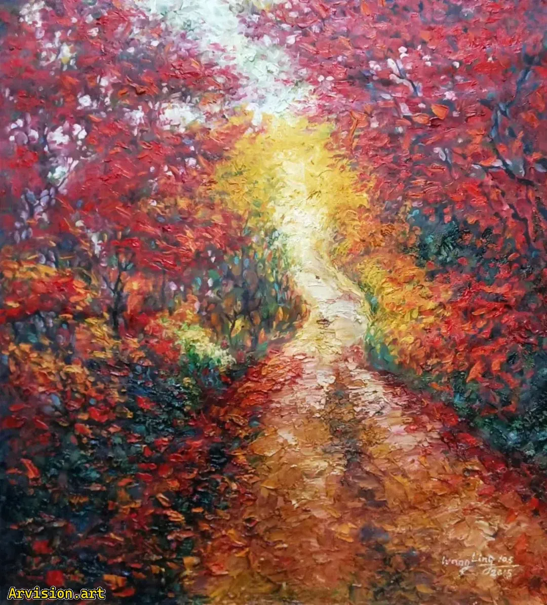 Ван Линь нарисовал грязевую дорогу в конце осени