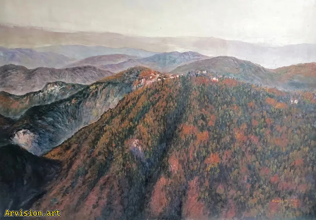 Ван Линь с видом на гору Цзигун