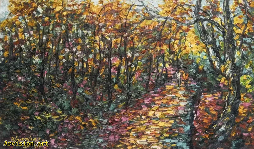 Ван Линь нарисовал лесную тропу