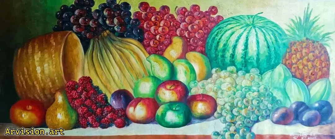 Ван Линь рисует фрукты